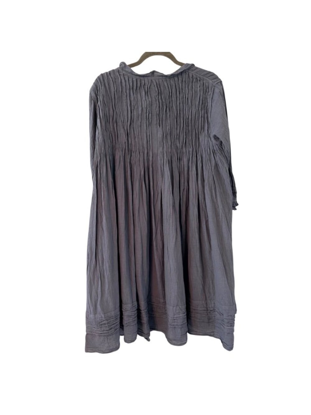 JP And Mattie Gray Cotton Crinkle Dress Sz M 3/4 Sleeve Lightweight Boho Dress. - Picture 10 of 12
